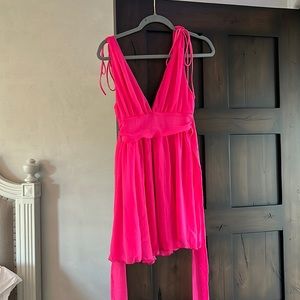 Lucy in the Sky “ysabel chiffon dress” hot pink